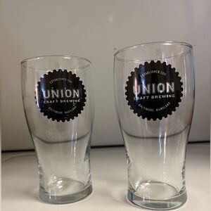 Set of 2 - Union Craft Brewing of Baltimore, Maryland Glasses